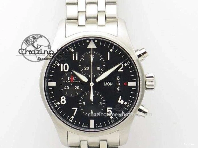 MIROTIME 0123 Big Pilot IW510301 Satin-Polished RG YLF Best Edition Black Dial On Leather Strap A Flexible 7222